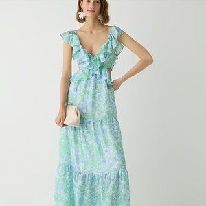 NWT J. Crew Collection Ruffle-Trim Cutout Maxi Dress